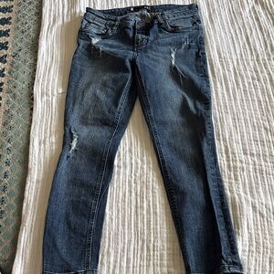 Women's Distressed Blue Jeans